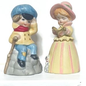 1970's Jasco Merri Porcelain Boy & Girl Bells,